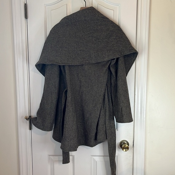 G.E.T. | Wool Blend Wrap Coat Brown Gray Size XS Winter Cozy Fall - Picture 5 of 6